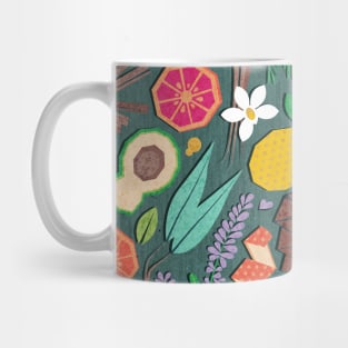 Aromatherapy essentials // pattern // green background Mug